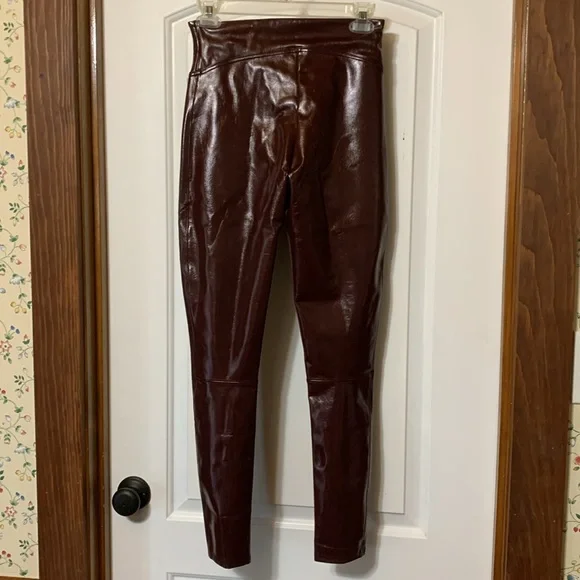 NWT Spanx brown faux leather pants. - Picture 3 of 8